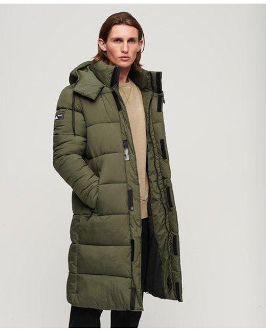Superdry Green Ripstop Longline Puffer Jacket for men