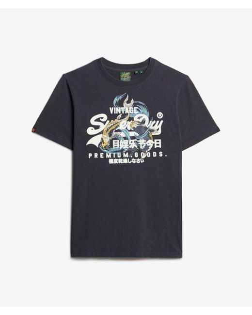 Superdry Blue Vintage Logo Tokyo Relaxed T-Shirt for men