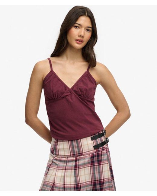 Femme Débardeur Athletic Essentials Col V À Bordure Taille Superdry en coloris Purple