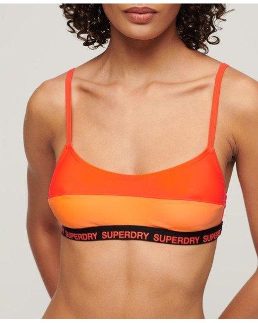 Haut de bikini brassière élastique Superdry en coloris Orange
