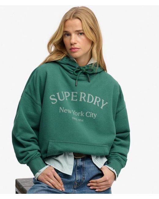 Superdry Luxe Casual Relaxed Hoodie in het Green