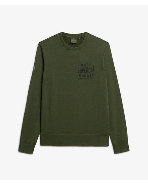 Superdry Green & Co Cotton Embroidered Logo Oversized Workwear Applique Sweatshirt