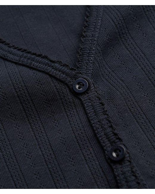 Superdry Black & Co Athletic Essential Pointelle Cardigan