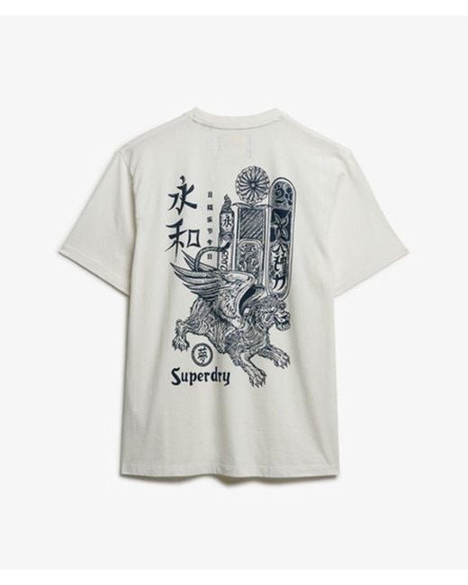 Superdry Tokyo Narrative Losse T-shirt in het White voor heren