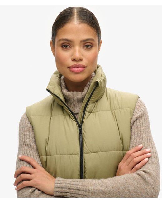 Superdry Green Longline Quilted Gilet