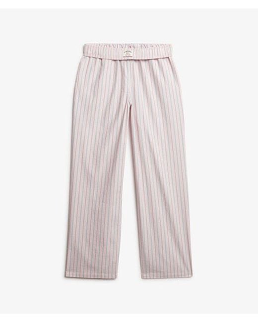 Superdry White & Co Organic Cotton Stripe Elasticated Trousers