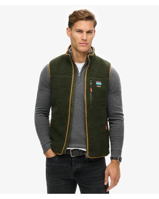 Superdry Green Outdoor Fleece Gilet for men