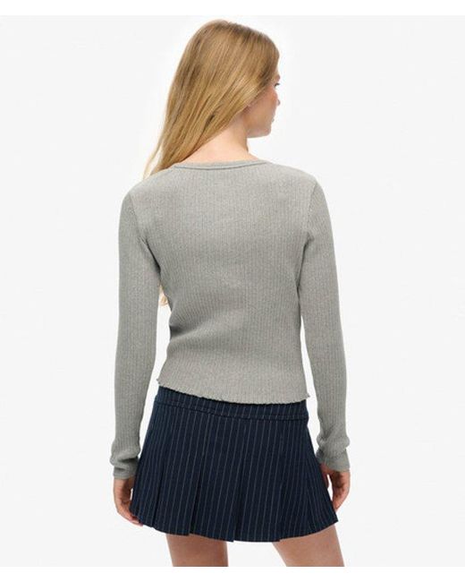 Superdry Gray & Co Athletic Essentials Ribbed Cardigan
