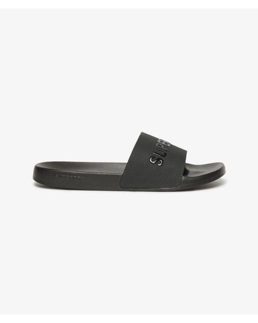 Superdry Black & Co Logo Pool Sliders for men