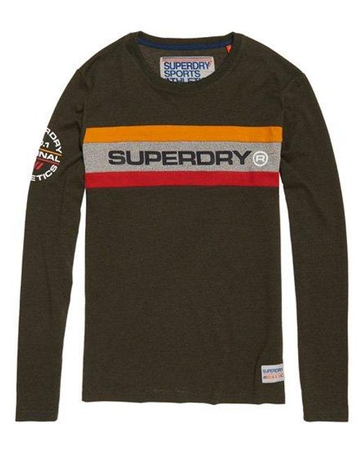 Superdry Black Trophy Long Sleeve T-Shirt Grit for men