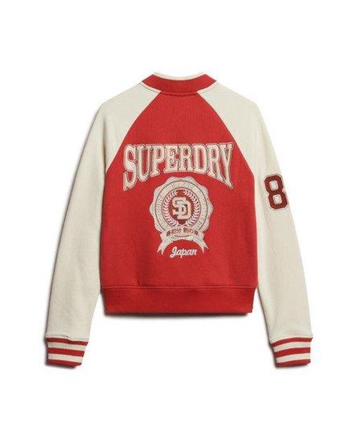 Superdry Red College Graphic Jersey Bomber