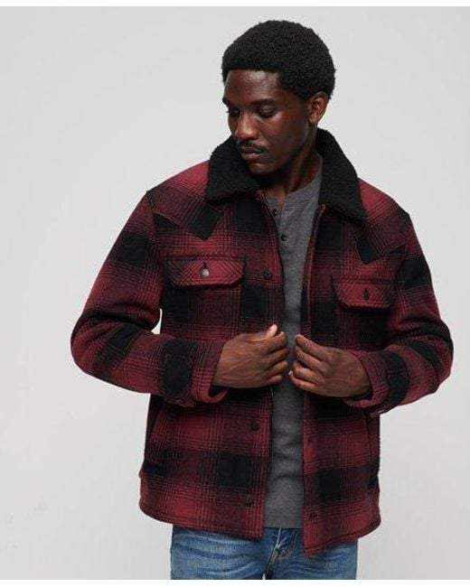 Superdry Red The Merchant Store - Wool Chore Coat for men