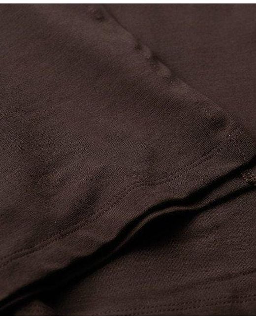 Superdry Jersey Midi-jurk Met Laag Uitgesneden Ronde Hals in het Brown