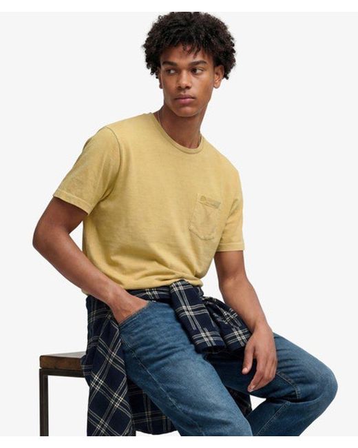 Superdry Green & Co Classic Cotton Linen Pocket T-shirt for men