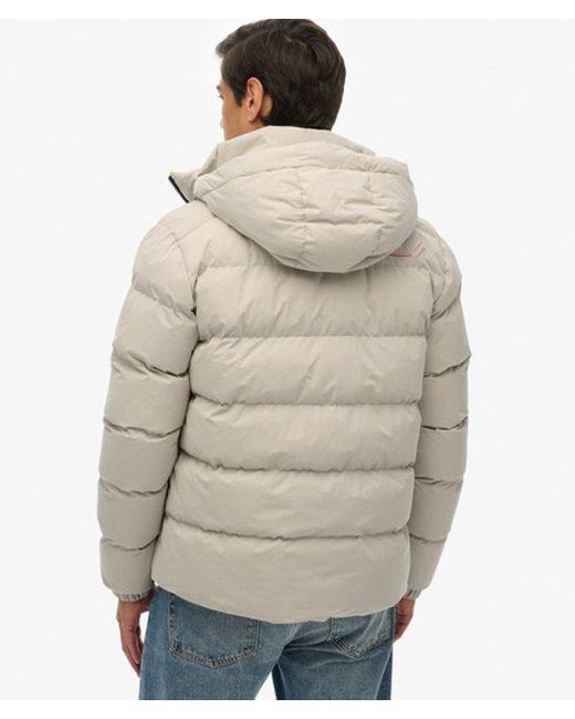 Superdry Men's Natural Hooded Microfibre Sport Puffer Jacket