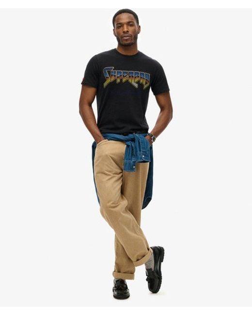 Superdry Black & Co Classic Rock Graphic Band T-shirt for men
