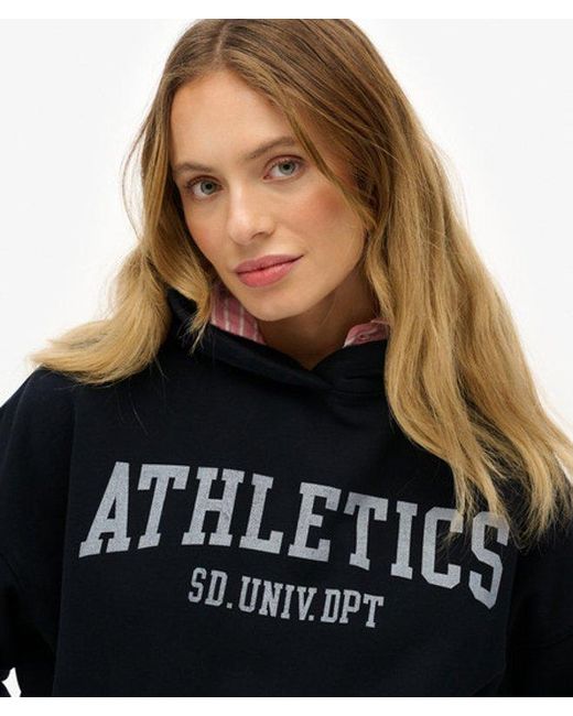 Superdry Black Athletic Essentials Relaxed Hoodie