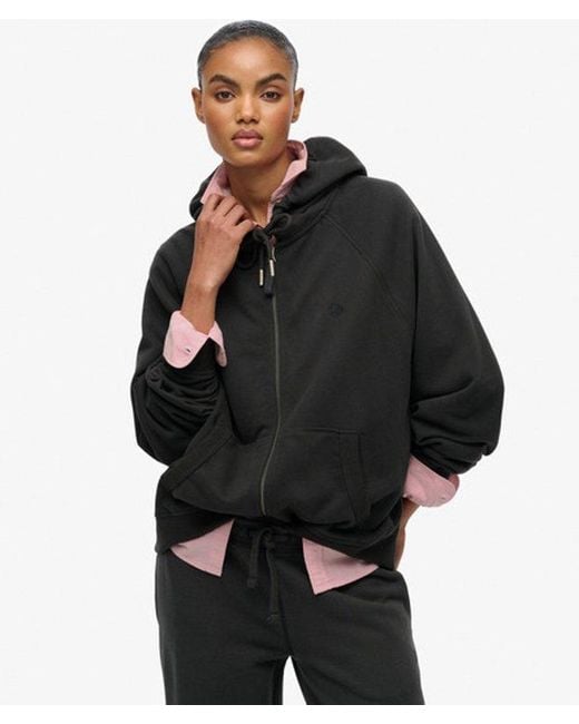 Superdry Black & Co Studios Relaxed Zip Hoodie