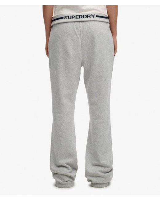 Superdry White Athletic Essentials Logo Low Rise Flare Jogger