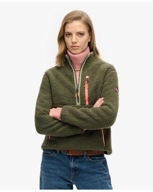 Superdry Green Outdoor Half Zip Fleece