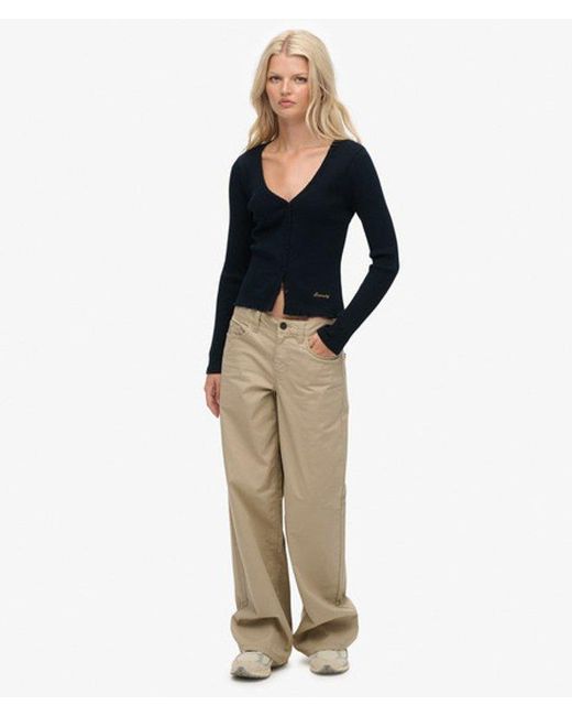 Superdry Blue & Co Essential Button Through Long Sleeve Top
