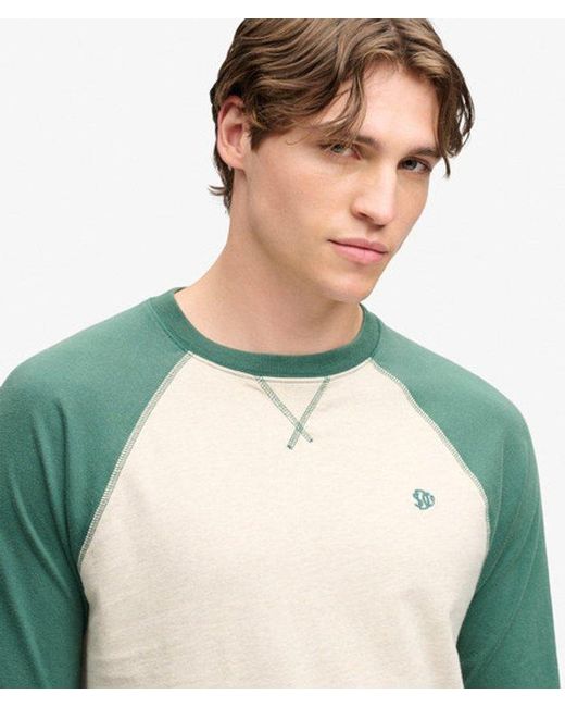 Superdry Green & Co Vintage Athletic Baseball Top for men