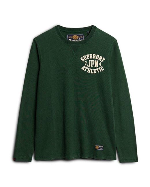 Superdry Green & Co Vintage Athletic Long Sleeve Top for men