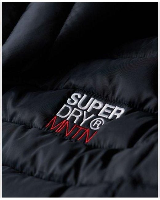 Superdry Blue Hooded Storm Hybrid Padded Jacket for men