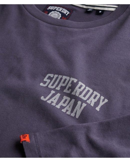 Superdry Blue Athletic Essentials Long Sleeve Top for men