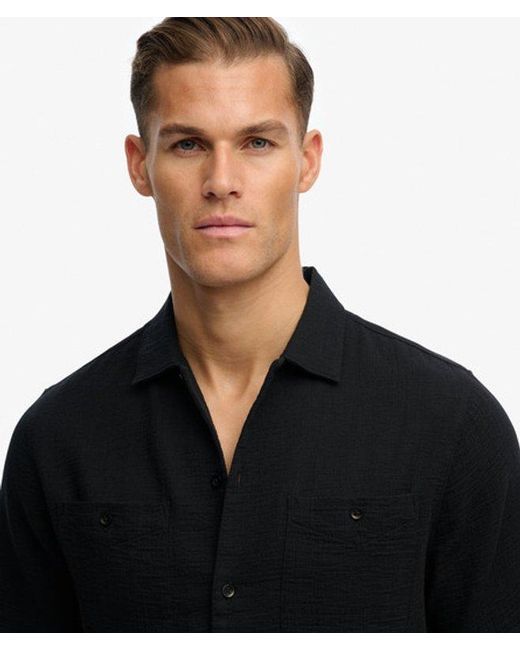 Superdry Black & Co The Merchant Store - Textured Short Sleeve Shirt for men