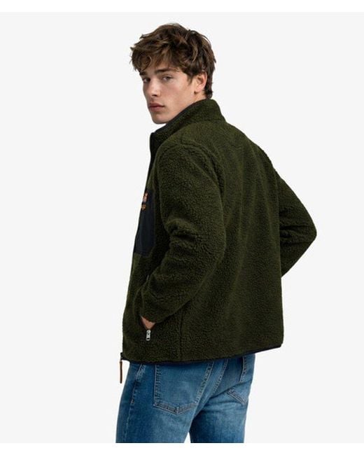 Superdry Black & Co Vintage Retro Borg Fleece Jacket for men