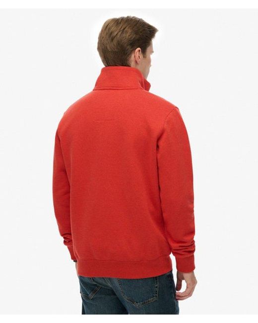 Superdry Red & Co Essential Logo Half Zip for men