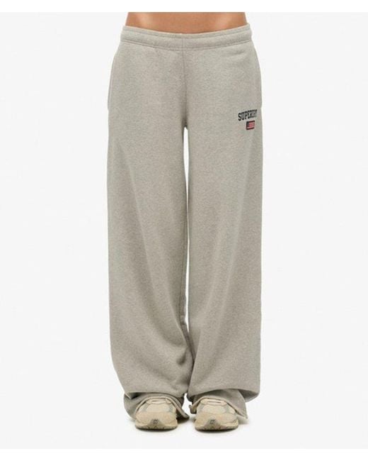 Superdry Athletic Essentials joggingbroek Met Wijde Pijpen in het White