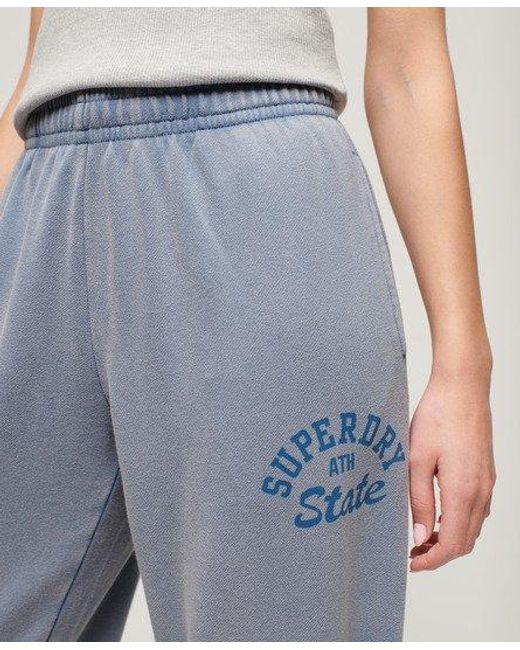 Superdry joggingbroek Met Verweerde Vintage Print in het Blue