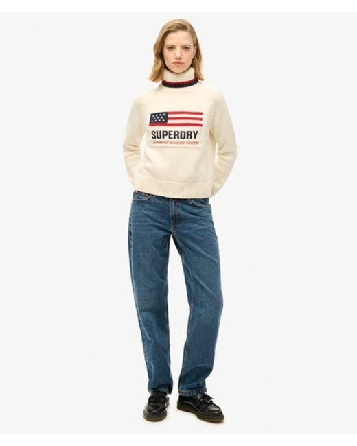 Superdry Natural & Co Americana Roll Neck Knit Jumper