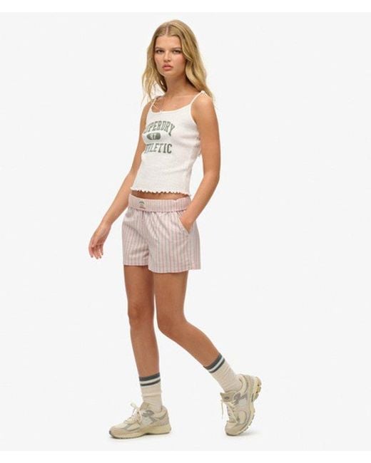 Superdry White & Co Organic Cotton Stripe Elasticated Shorts