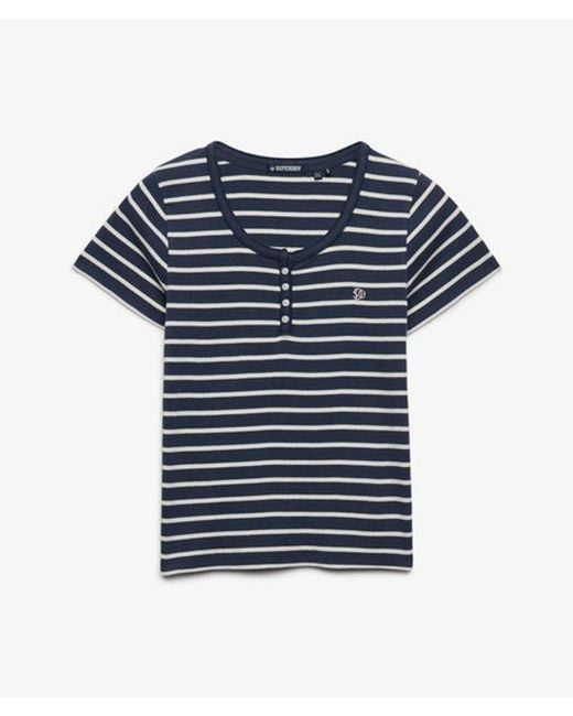Superdry Blue & Co Athletic Essentials Button Down T-shirt