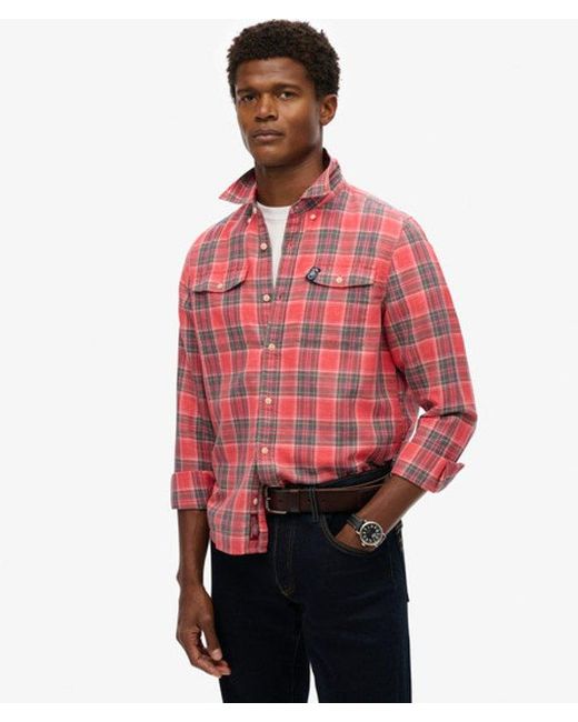 Superdry Red & Co The Merchant Store - Linen Check Shirt for men