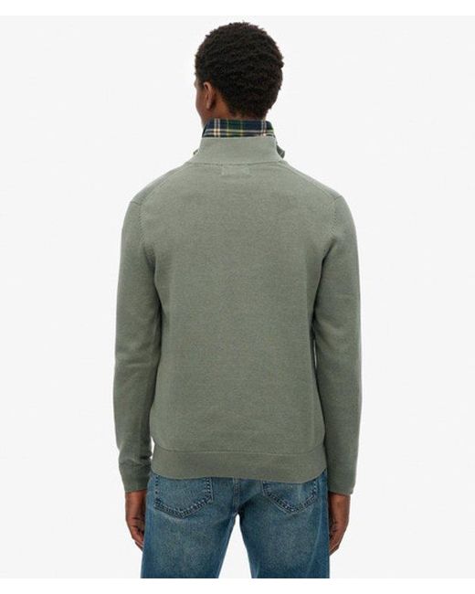 Superdry Gray & Co Essentials Cotton Half Zip Jumper for men