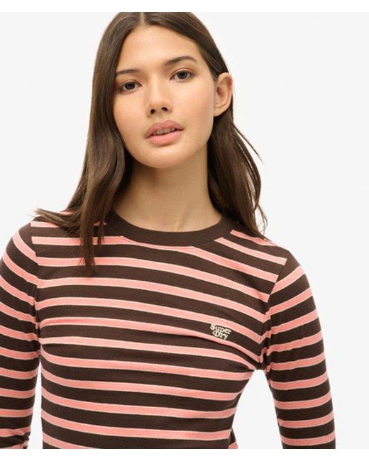 Superdry Red & Co Stripe Long Sleeve Top