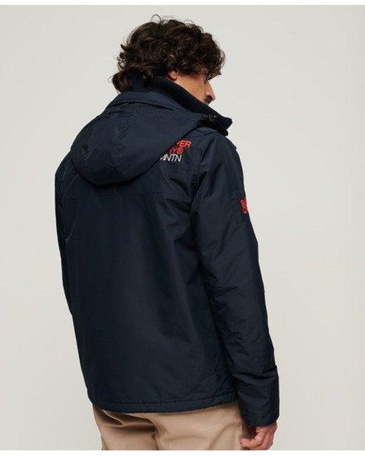 Superdry Blue Hooded Mountain Sd Windbreaker Jacket for men