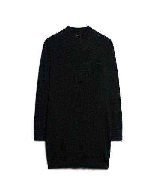 Superdry Black Merino Long Sleeve Knit Dress