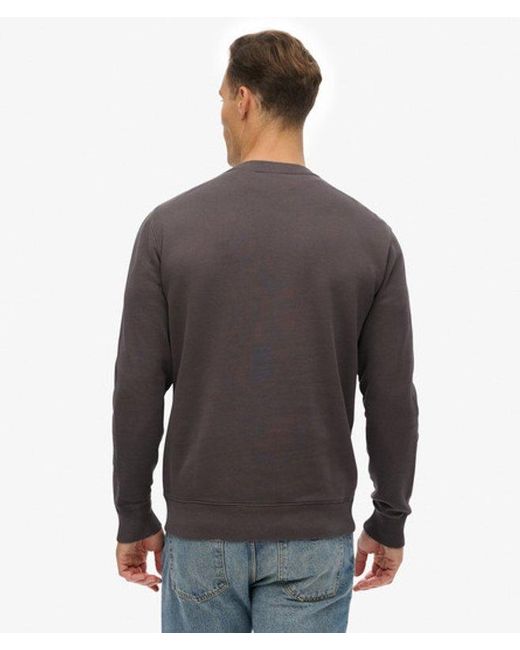 Superdry Gray & Co Micro Logo Crew Sweatshirt for men