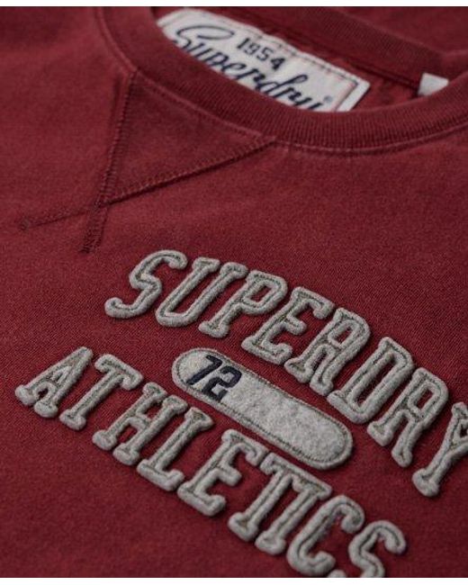 Superdry Red Vintage Athletic Long Sleeve Top for men