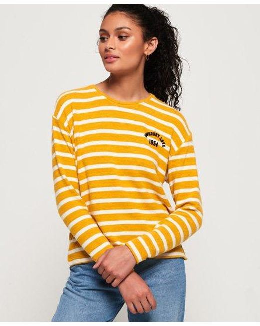 Superdry Yellow Penry Super Soft Top Desert Ochre Stripe