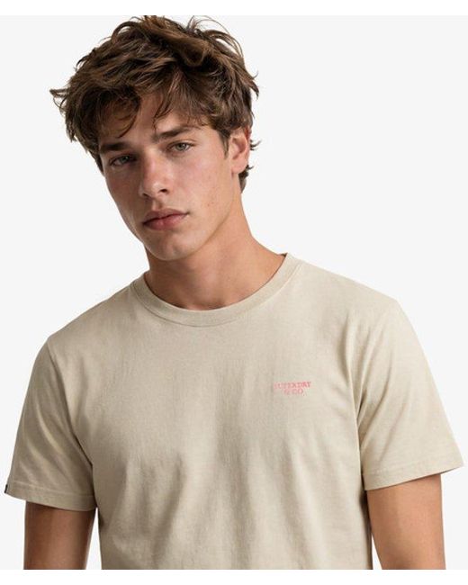Superdry Gray & Co Essential Stacked Logo Embroidered T-shirt for men