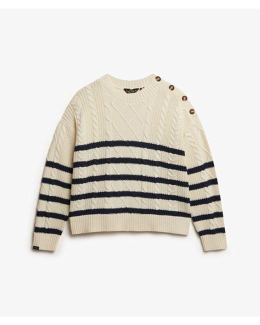 Superdry White & Co Cable Crew Neck Jumper