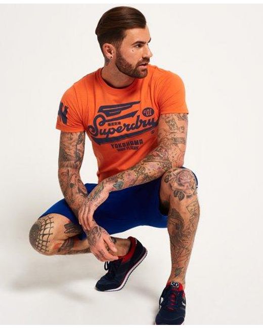 Superdry Orange Retro High Flyers T-Shirt Frontier for men