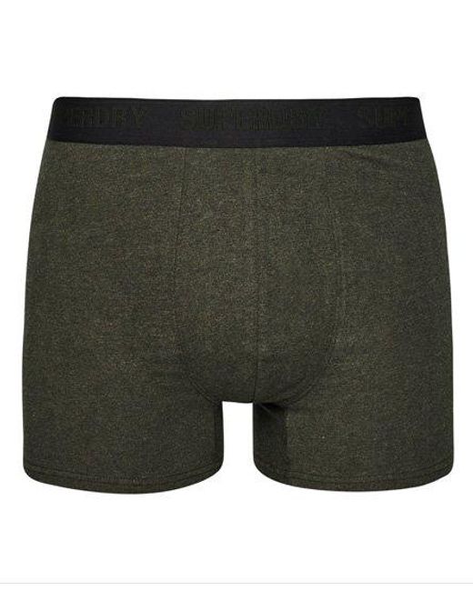 Superdry Green Organic Cotton Boxer Multi Triple Pack for men