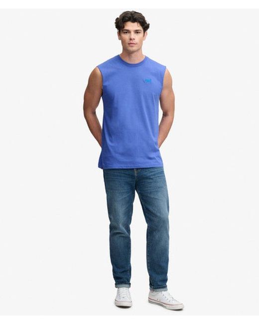 Superdry Blue & Co Organic Cotton Essential Logo Tank Top for men